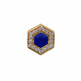 Deco Stud Earrings in Gold With Blue & Pavé