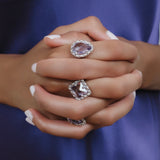 Quadra Ring in Silver with Amethyst