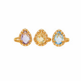 Drop Ring in Gold with Amethyst, Small