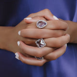 Drop Ring in Silver with Amethyst, Large