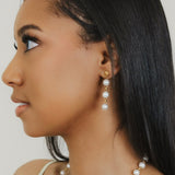 Bella Earrings with Pearls in Gold