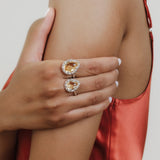 Drop Ring in Silver with Citrine, Small