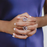 Drop Ring in Silver with Amethyst, Small