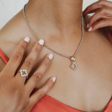 Quadra Pendant in Silver with Citrine, Small