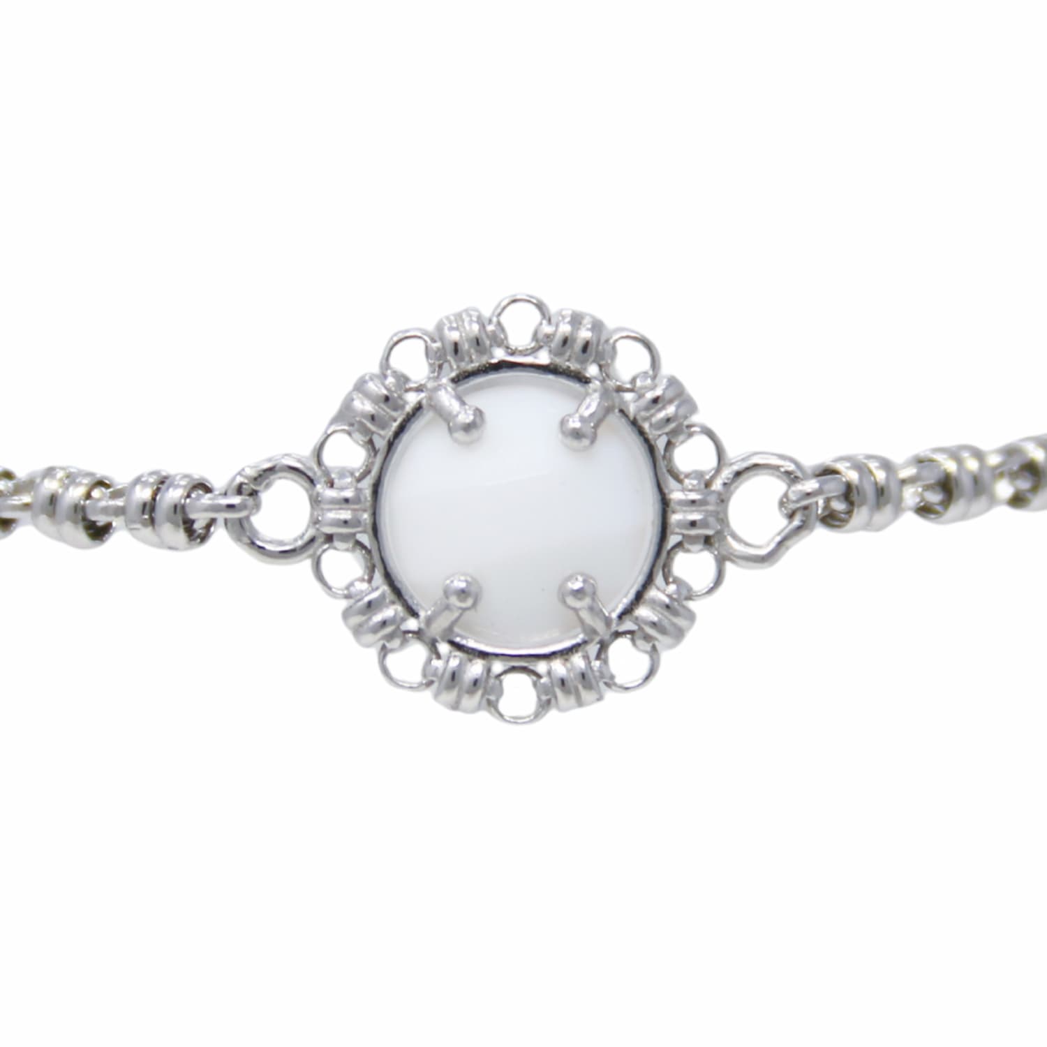 Gemma Bracelet in Silver with White Agate