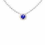 Gemma Necklace in Silver with Lapis