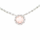 Gemma Necklace in Silver with Pink Coral