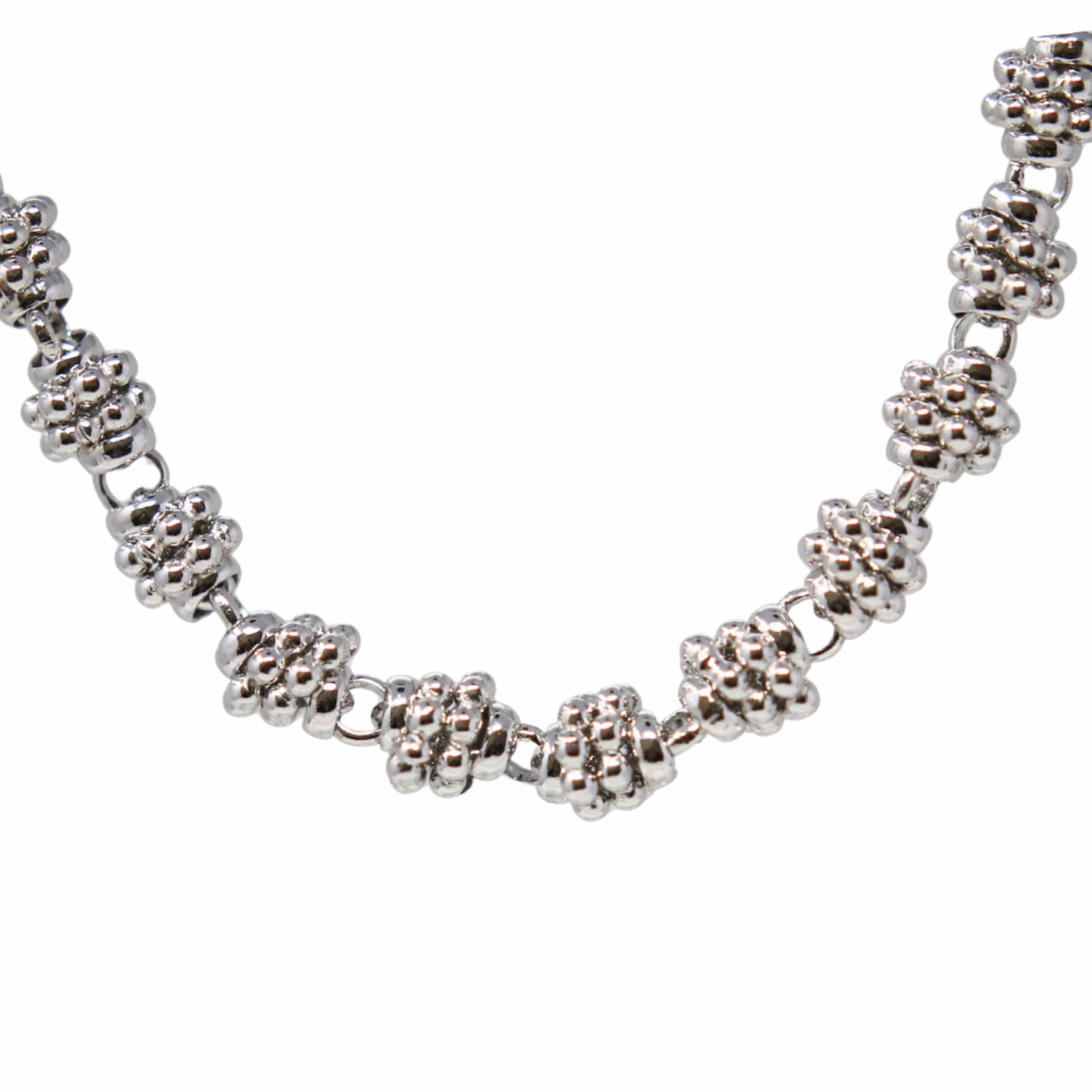 Collana Links Caviale in Rodio