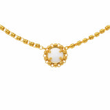 Gemma Necklace in Gold with White Agate