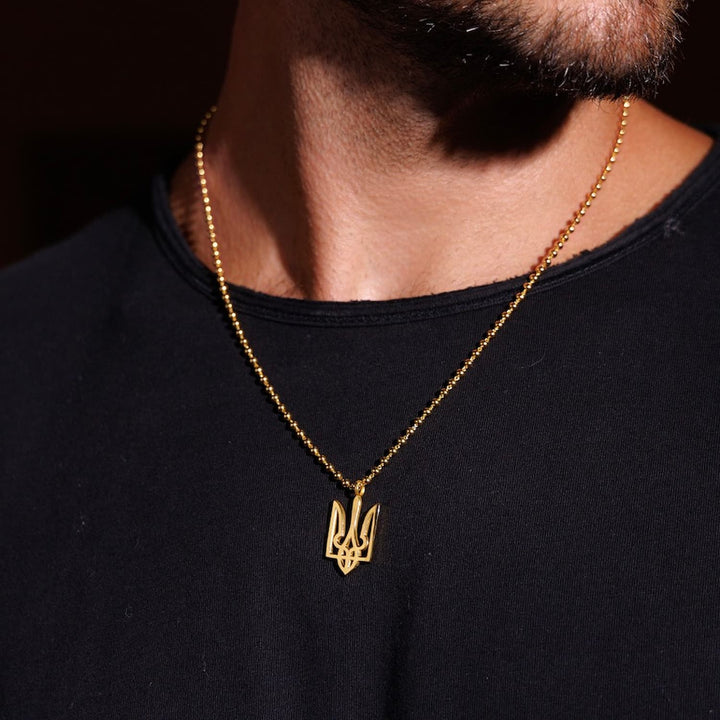 Trident Necklace in Gold