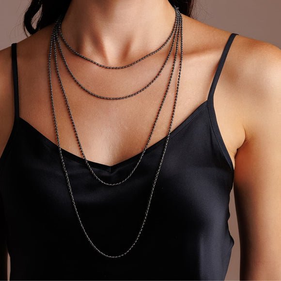 Links 2mm Necklace in Black