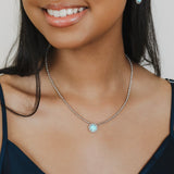 Gemma Necklace in Silver with Turquoise