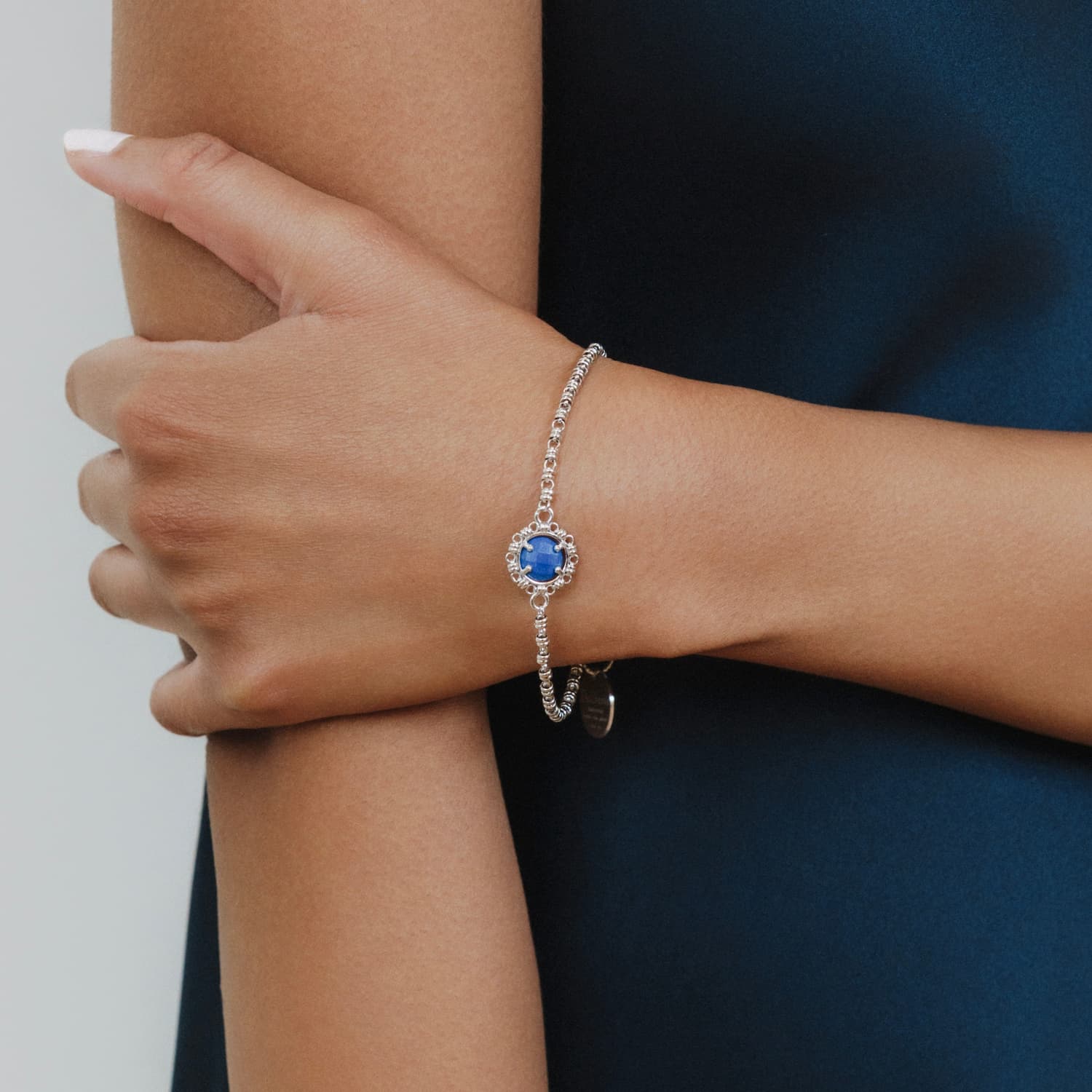 Gemma Bracelet in Silver with Lapis