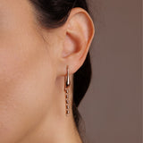 Links 3mm Earrings in Rose Gold, Long