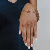 Gemma Bracelet in Silver with Coral