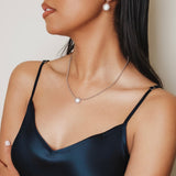 Gemma Necklace in Silver with White Agate