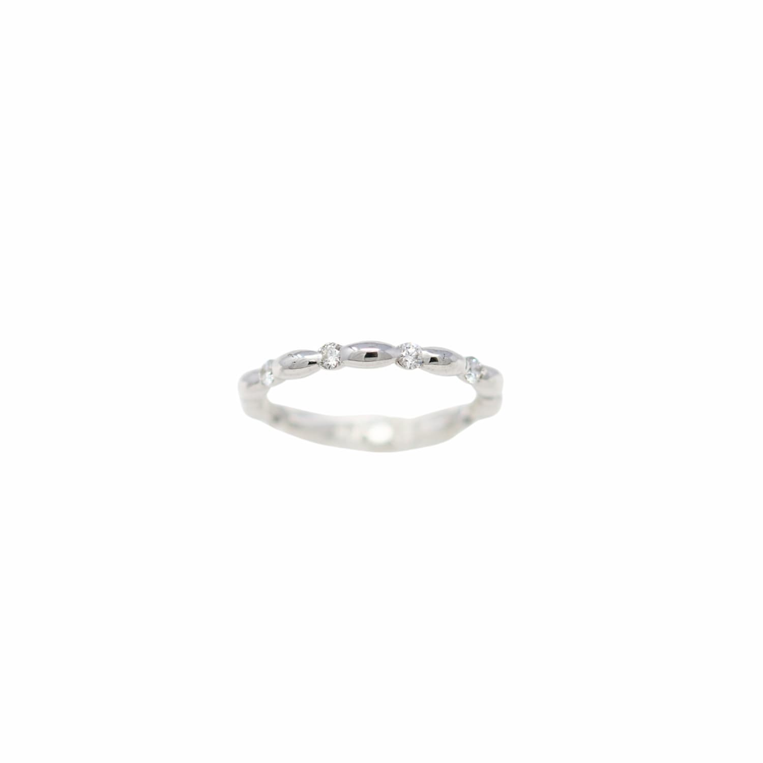 Whisper Ring in 14k White Gold with Diamond Stations