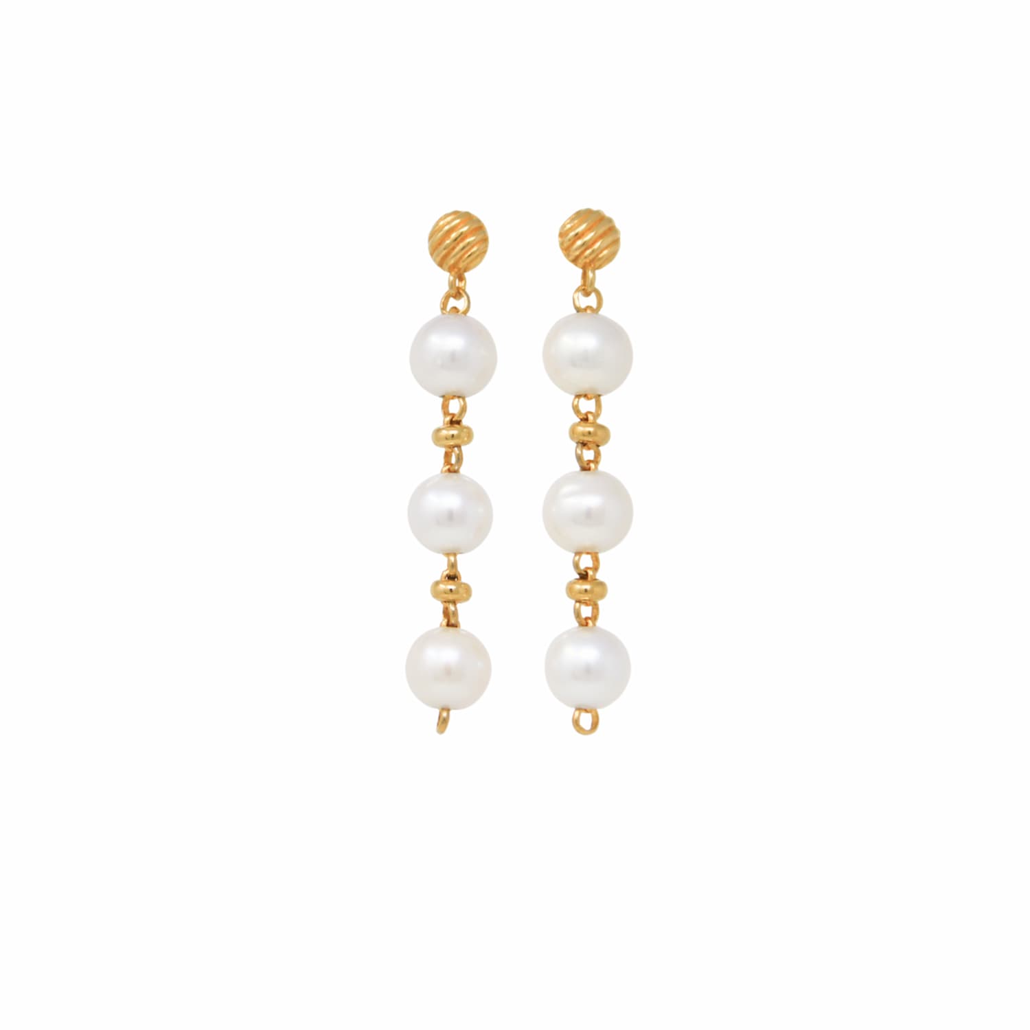 Bella Earrings with Pearls in Gold