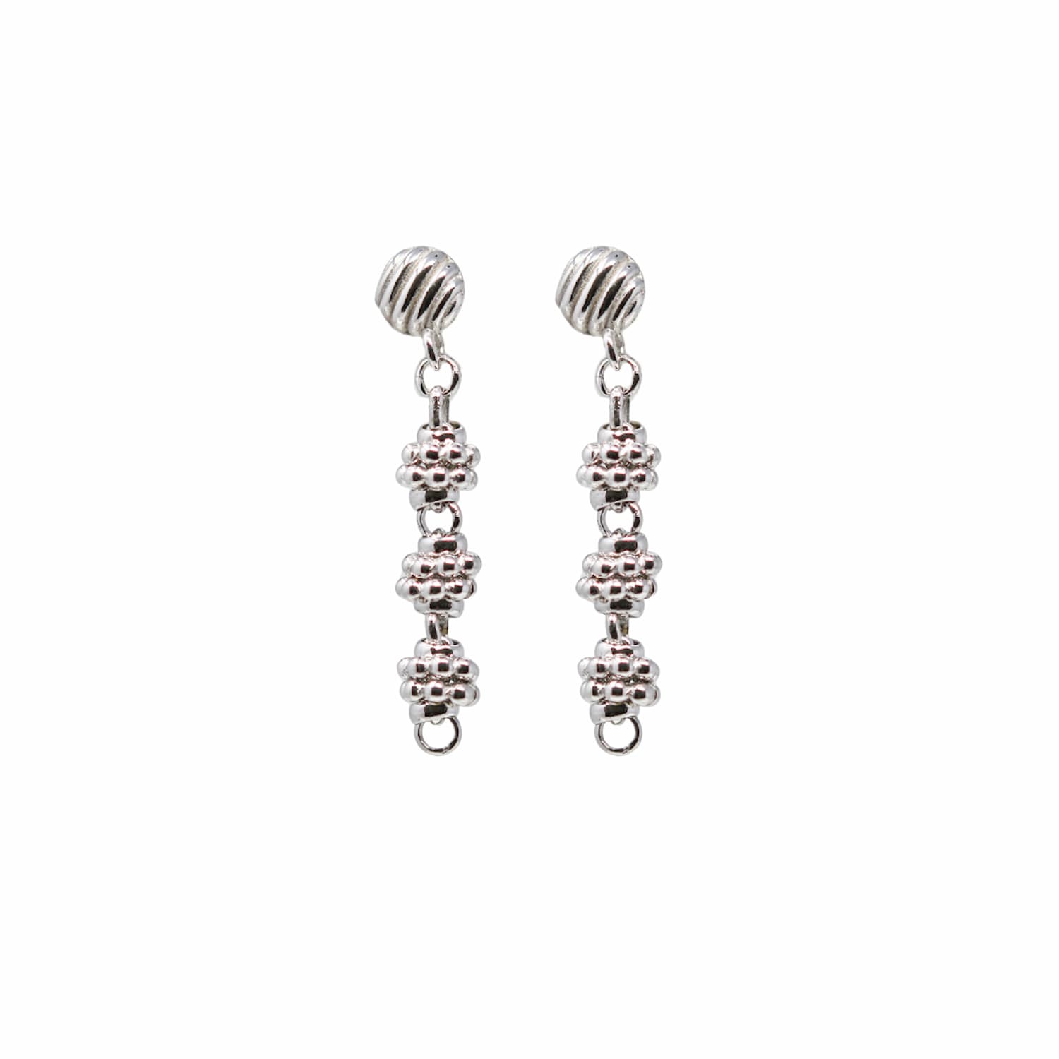 Orecchini Links Caviale in Rodio