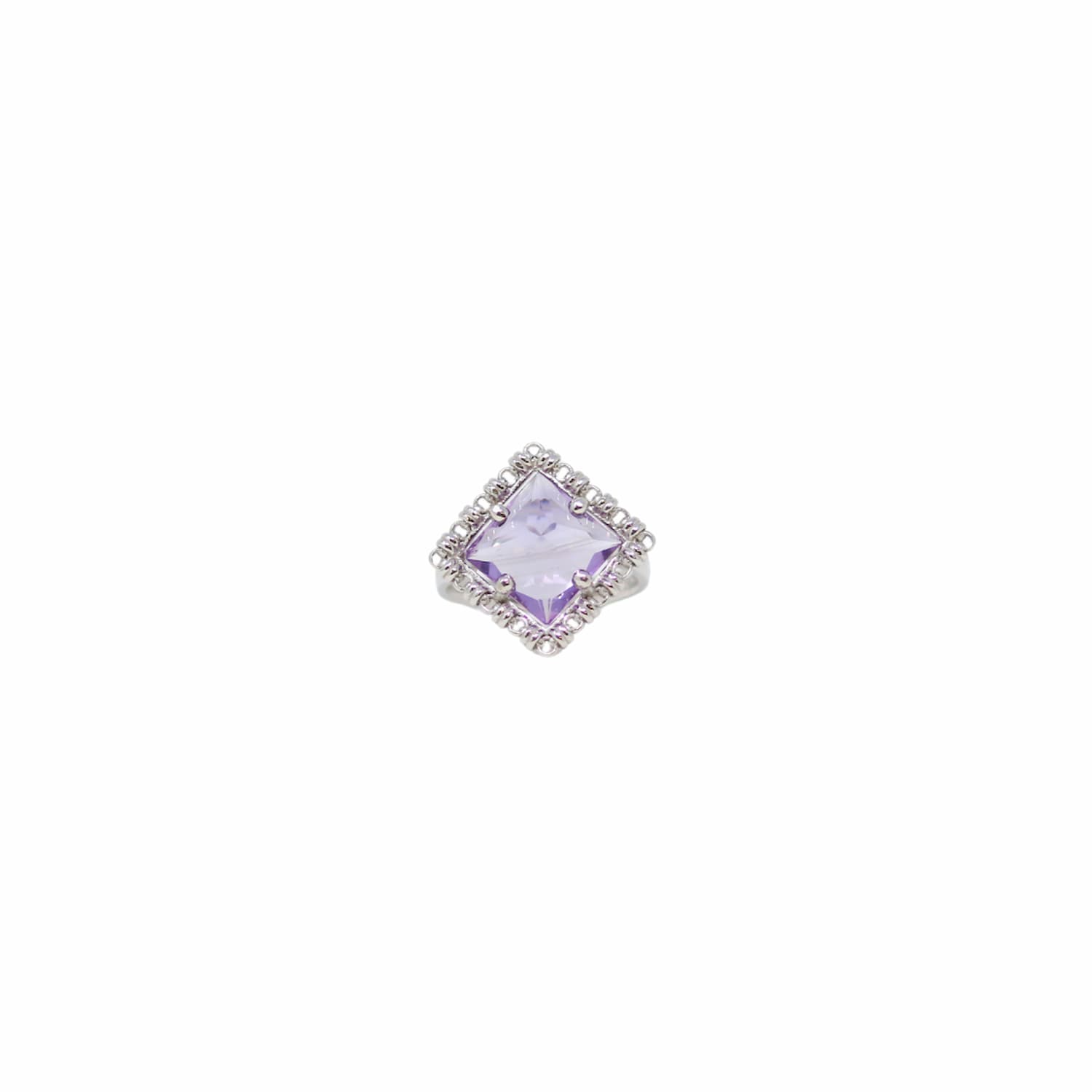Quadra Ring in Silver with Amethyst, Small