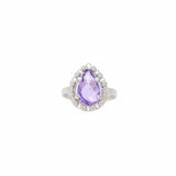 Drop Ring in Silver with Amethyst, Small