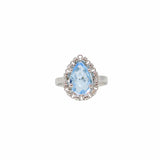 Drop Ring in Silver with Blue Topaz, Small