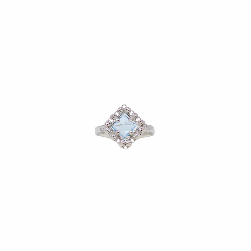 Quadra Ring in Silver with Blue Topaz, Small