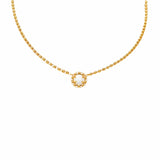 Gemma Necklace in Gold with White Agate