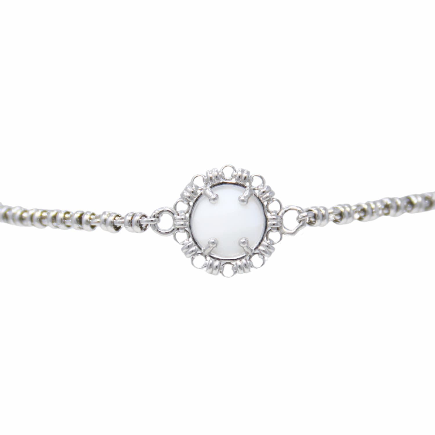 Gemma Bracelet in Silver with White Agate