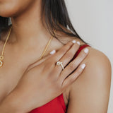 Knot Ring in 18k Yellow Gold with Diamonds