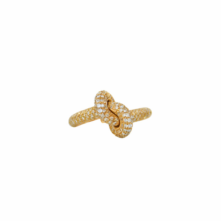 Knot Ring in 18k Yellow Gold with Diamonds
