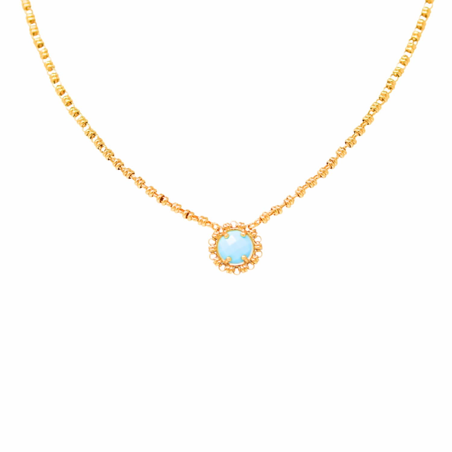 Gemma Necklace in Gold with Turquoise