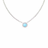 Gemma Necklace in Silver with Turquoise