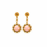 Gemma Earrings in Gold with Pink Coral