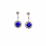 Gemma Earrings in Silver with Lapis