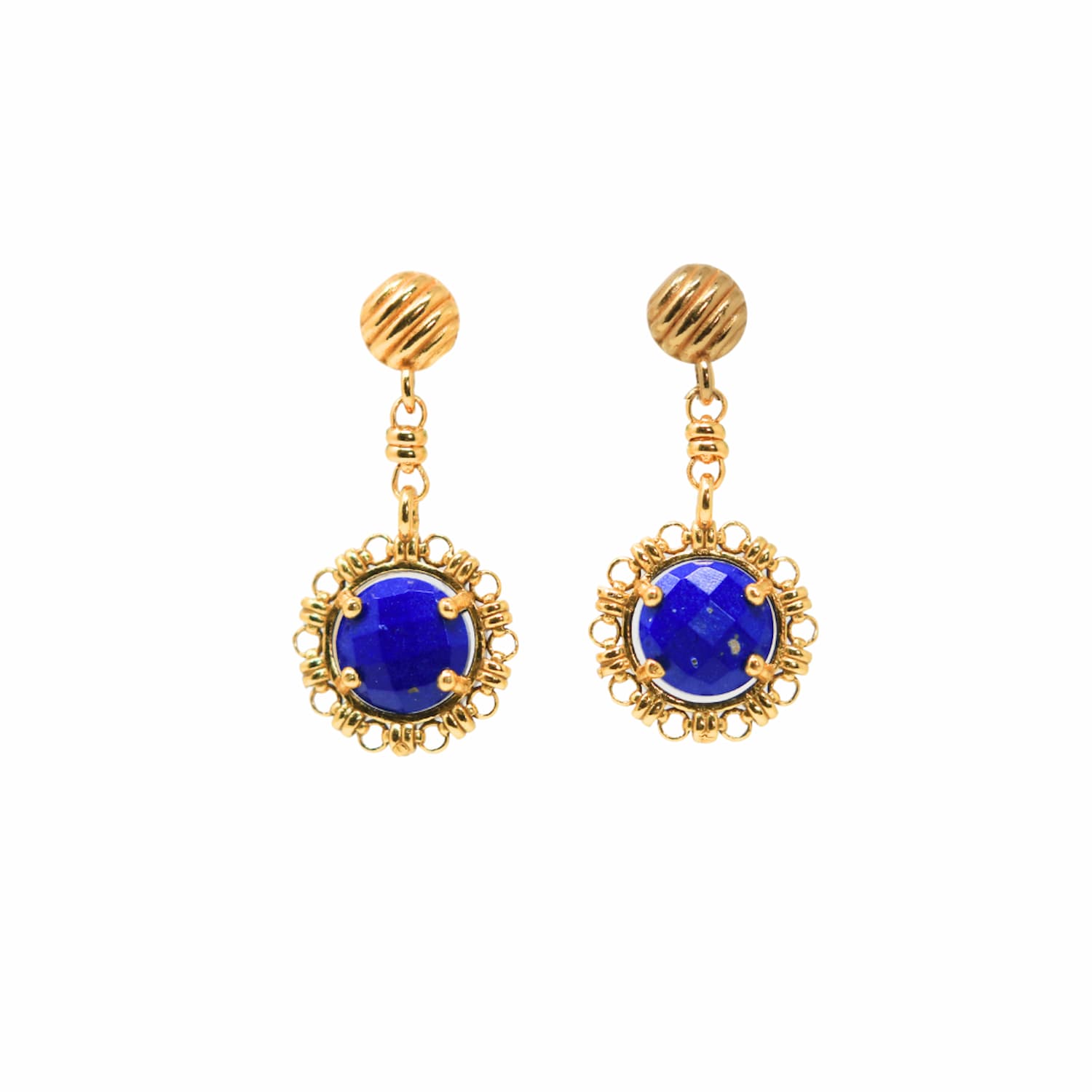 Gemma Earrings in Gold with Lapis