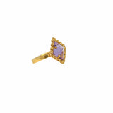 Quadra Ring in Gold with Amethyst