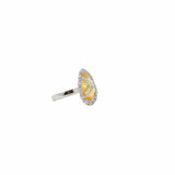 Drop Ring in Silver with Citrine, Small