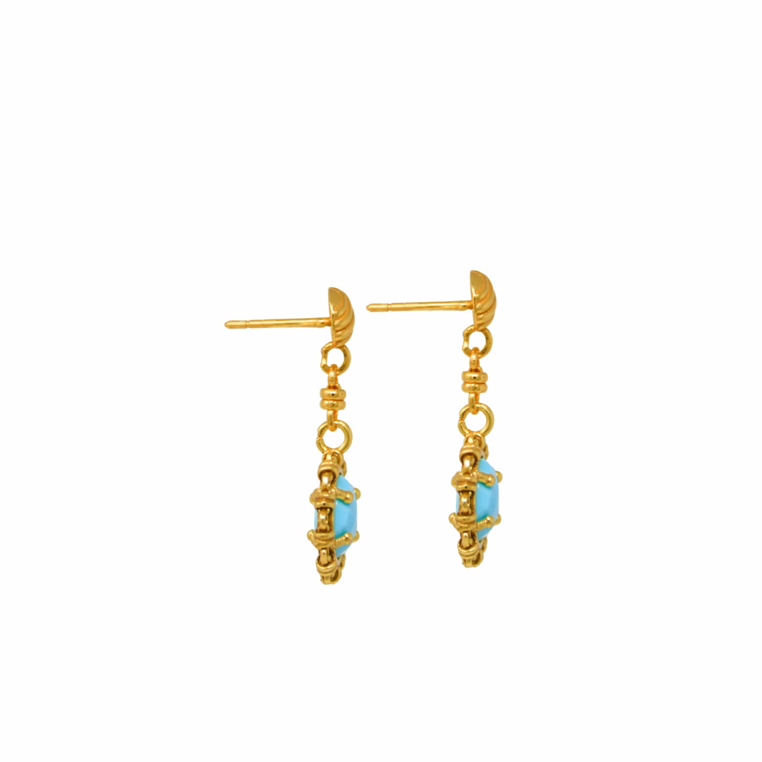 Gemma Earrings in Gold with Turquoise