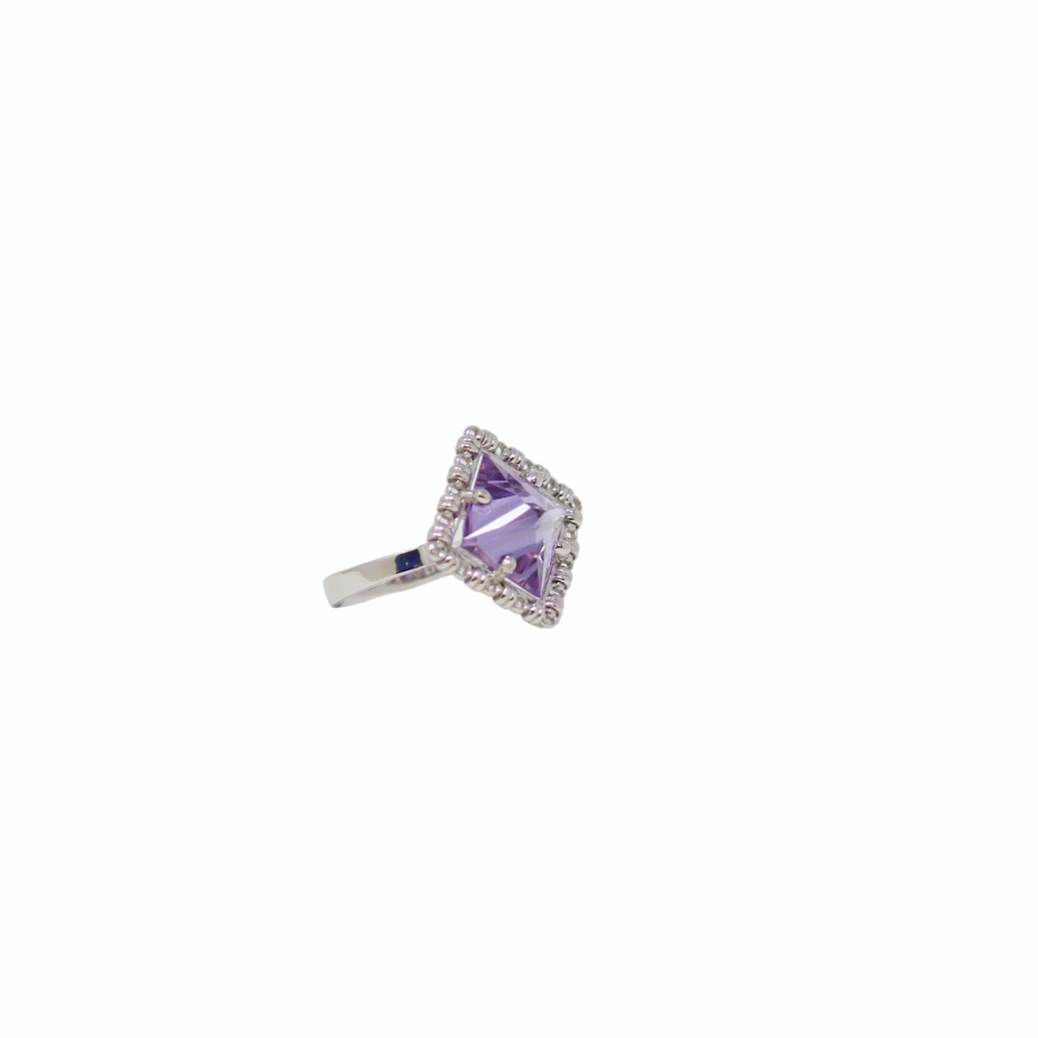 Quadra Ring in Silver with Amethyst, Small
