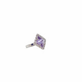Quadra Ring in Silver with Amethyst, Small