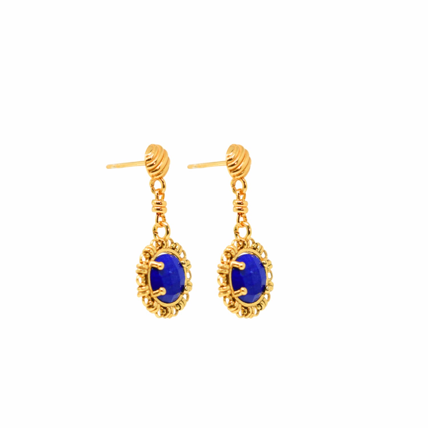Gemma Earrings in Gold with Lapis