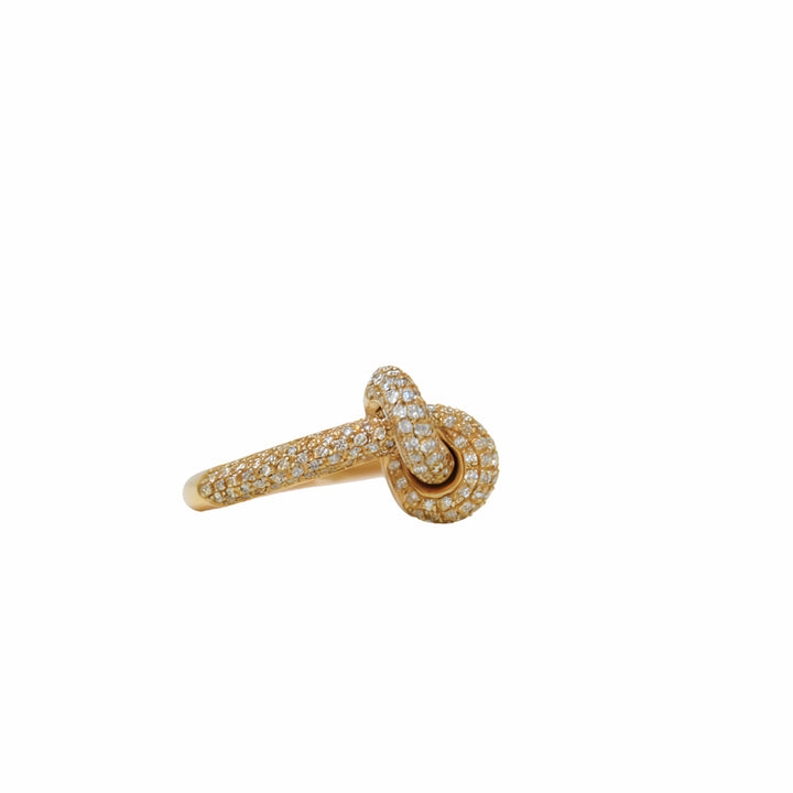 Knot Ring in 18k Yellow Gold with Diamonds