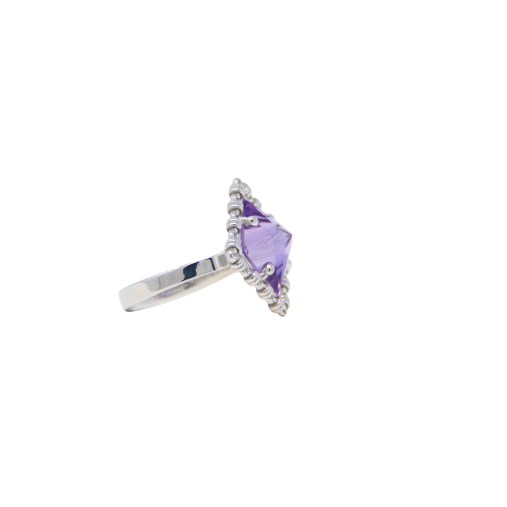 Quadra Ring in Silver with Amethyst