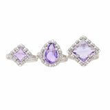 Drop Ring in Silver with Amethyst, Small