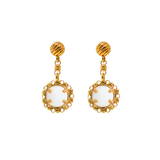 Gemma Earrings in Gold with White Agate