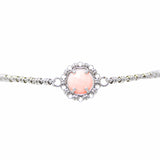 Gemma Bracelet in Silver with Pink Coral