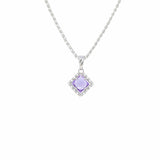 Quadra Pendant in Silver with Amethyst