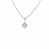 Quadra Pendant in Silver with Amethyst, Small