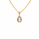 Drop Pendant in Gold with Amethyst, Large